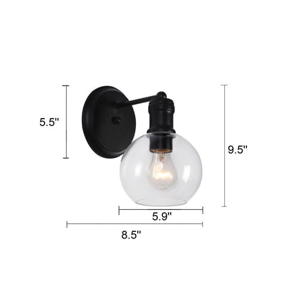 CHLOE Lighting OXA Transitional 1 Light Matt Black Indoor Wall Sconce 6" Wide