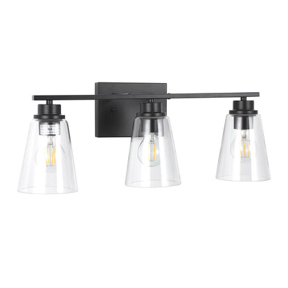 CHLOE Lighting ERIAN Transitional 3 Light Matt Black Vanity Bath Light 22" Wide