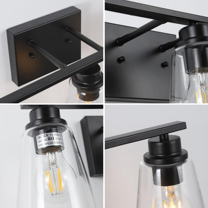 CHLOE Lighting ERIAN Transitional 3 Light Matt Black Vanity Bath Light 22" Wide