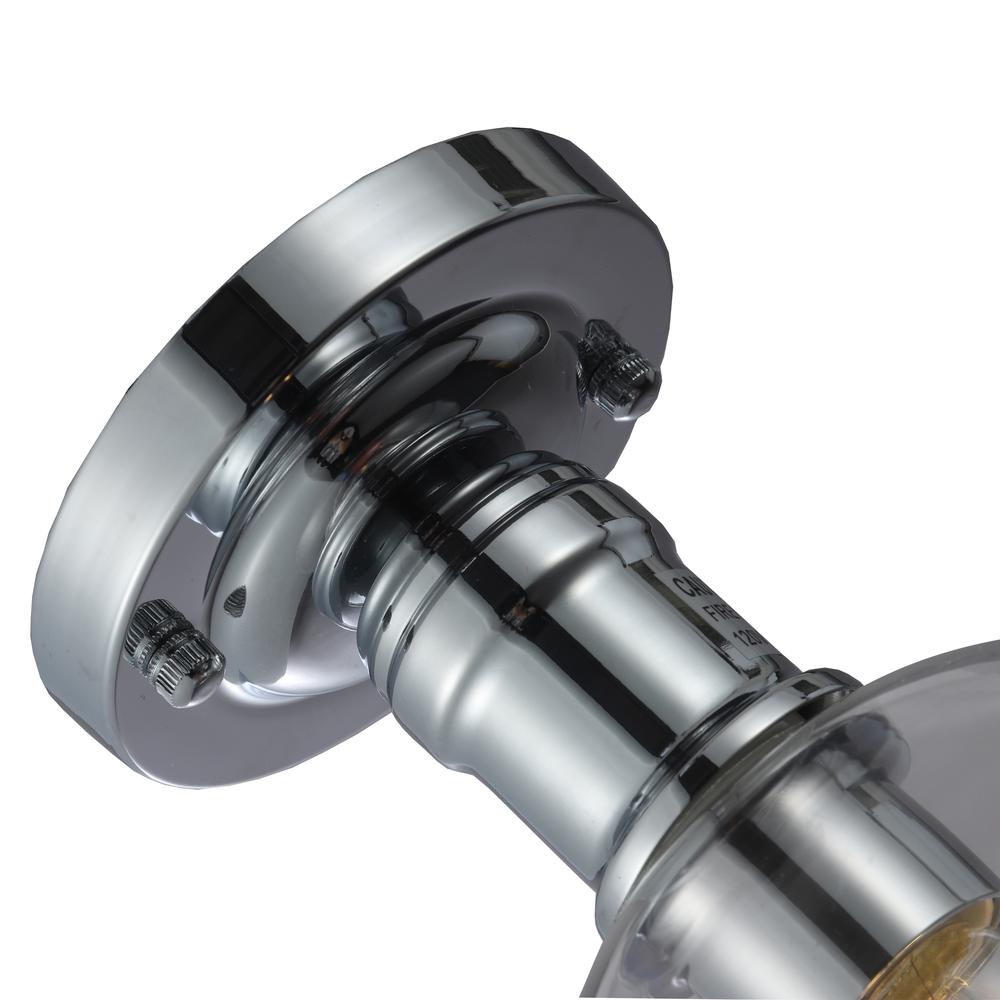 CHLOE Lighting STRANG Transitional 1 Light Chrome Semi-Flush Ceiling Fixture 6" Wide