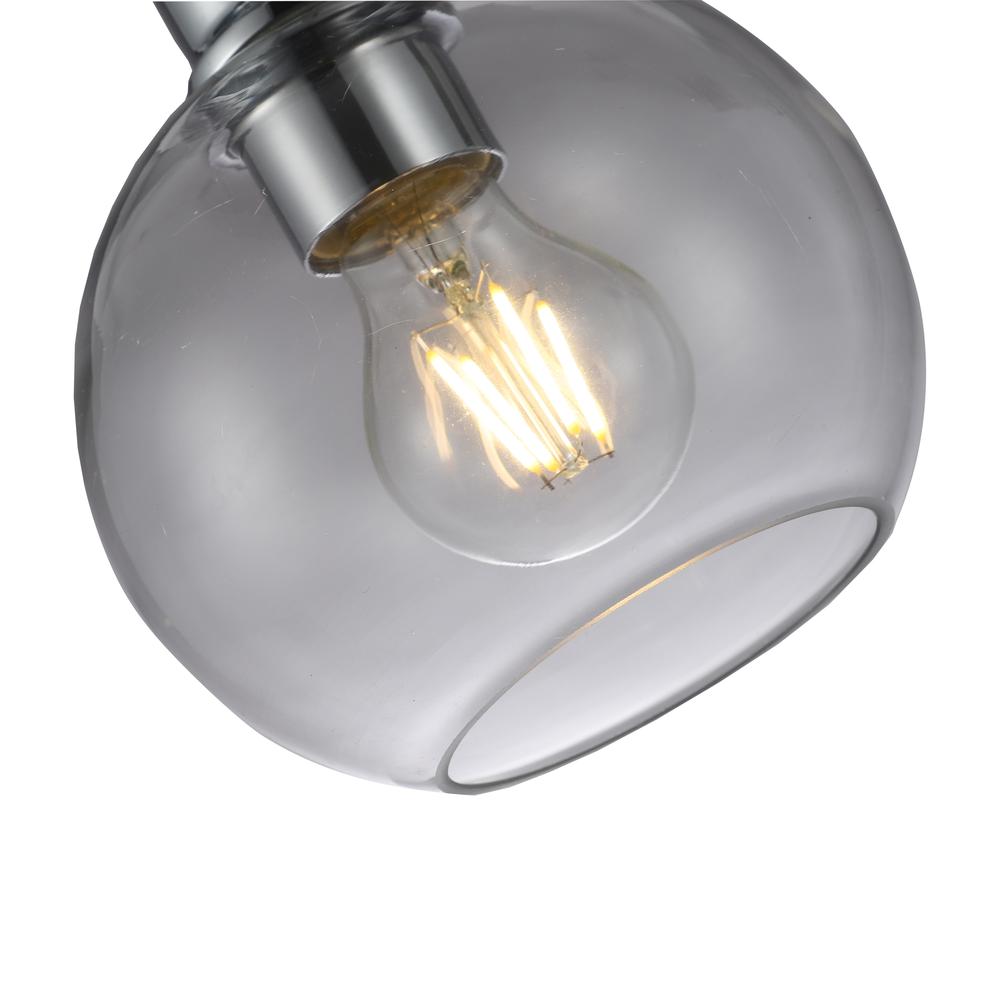 CHLOE Lighting STRANG Transitional 1 Light Chrome Semi-Flush Ceiling Fixture 6" Wide