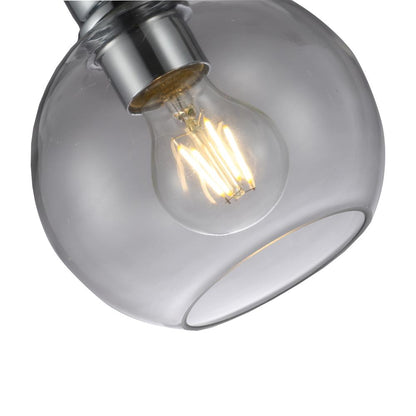 CHLOE Lighting STRANG Transitional 1 Light Chrome Semi-Flush Ceiling Fixture 6" Wide