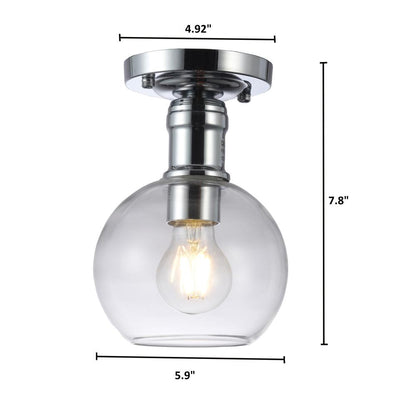CHLOE Lighting STRANG Transitional 1 Light Chrome Semi-Flush Ceiling Fixture 6" Wide