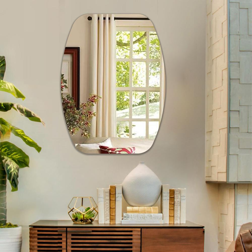 CHLOE's Reflection Verical/Horizontal Hanging Squared-Oval Shaped Frameless Wall Mirror 32" Height
