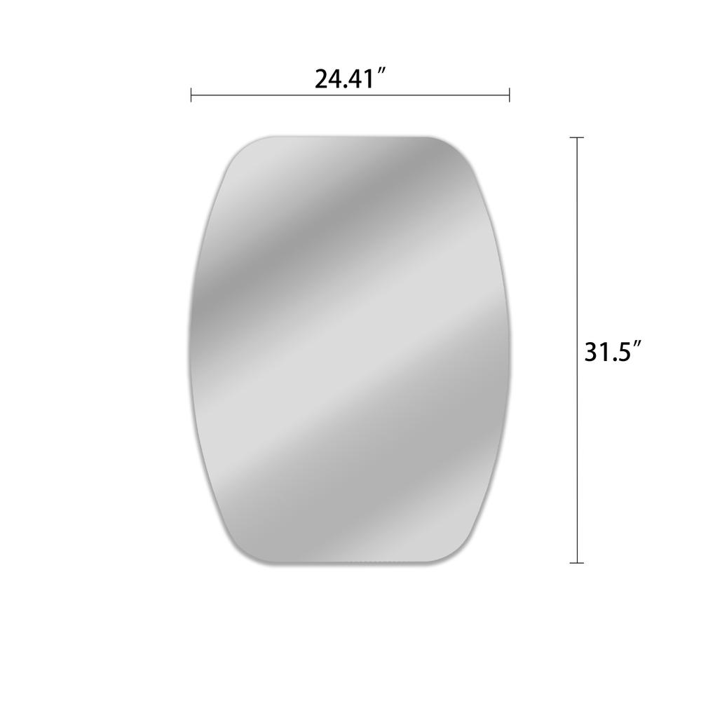 CHLOE's Reflection Verical/Horizontal Hanging Squared-Oval Shaped Frameless Wall Mirror 32" Height
