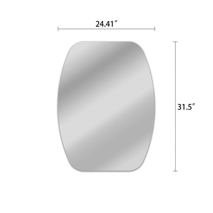 CHLOE's Reflection Verical/Horizontal Hanging Squared-Oval Shaped Frameless Wall Mirror 32" Height
