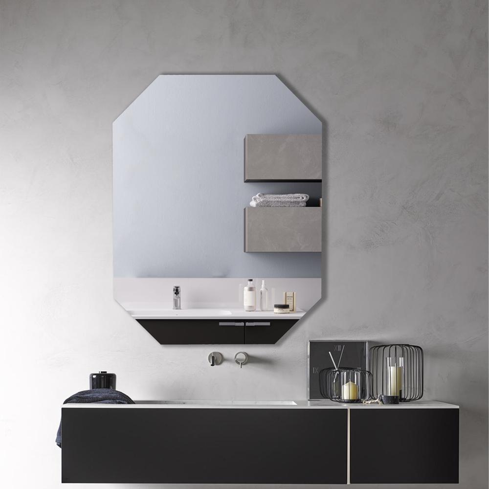 CHLOE's Reflection Verical/Horizontal Hanging Rectangular-Octagon Frameless Wall Mirror 32" Height