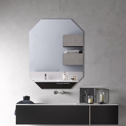 CHLOE's Reflection Verical/Horizontal Hanging Rectangular-Octagon Frameless Wall Mirror 32" Height