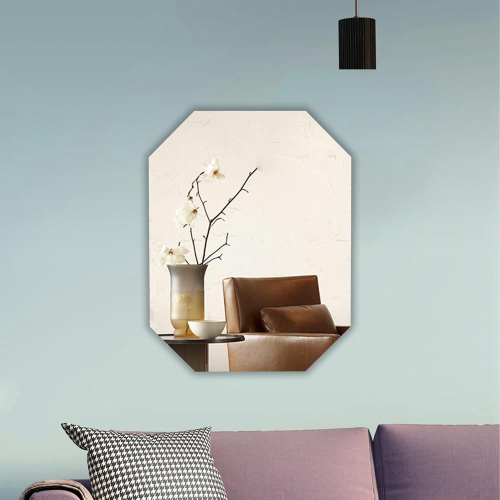 CHLOE's Reflection Verical/Horizontal Hanging Rectangular-Octagon Frameless Wall Mirror 32" Height