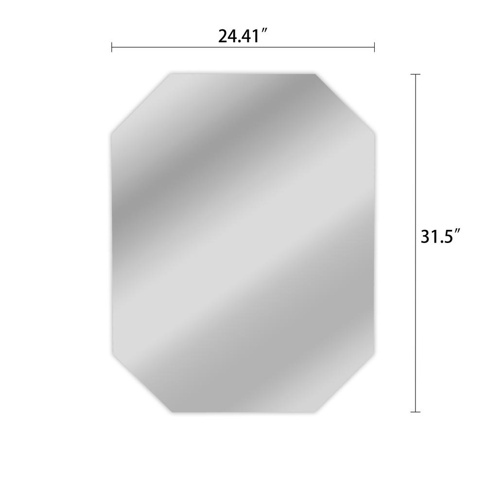 CHLOE's Reflection Verical/Horizontal Hanging Rectangular-Octagon Frameless Wall Mirror 32" Height