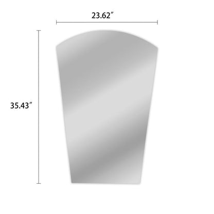 CHLOE's Reflection Verical/Horizontal Hanging Arched-Rectangle Shaped Frameless Wall Mirror 35" Height