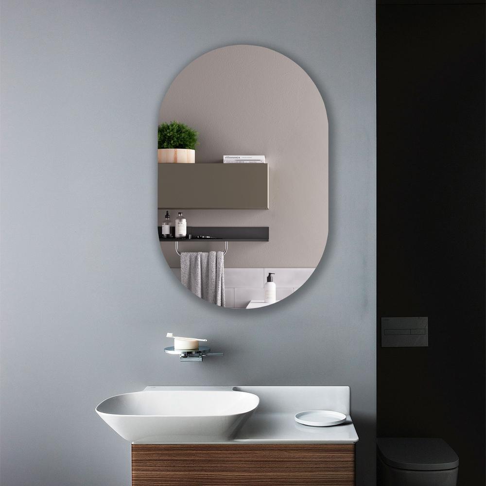 CHLOE's Reflection Verical/Horizontal Hanging Round Shaped Frameless Wall Mirror 33" Height