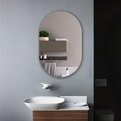CHLOE's Reflection Verical/Horizontal Hanging Round Shaped Frameless Wall Mirror 33" Height