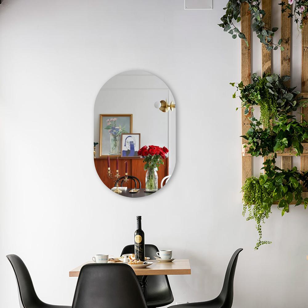 CHLOE's Reflection Verical/Horizontal Hanging Round Shaped Frameless Wall Mirror 33" Height