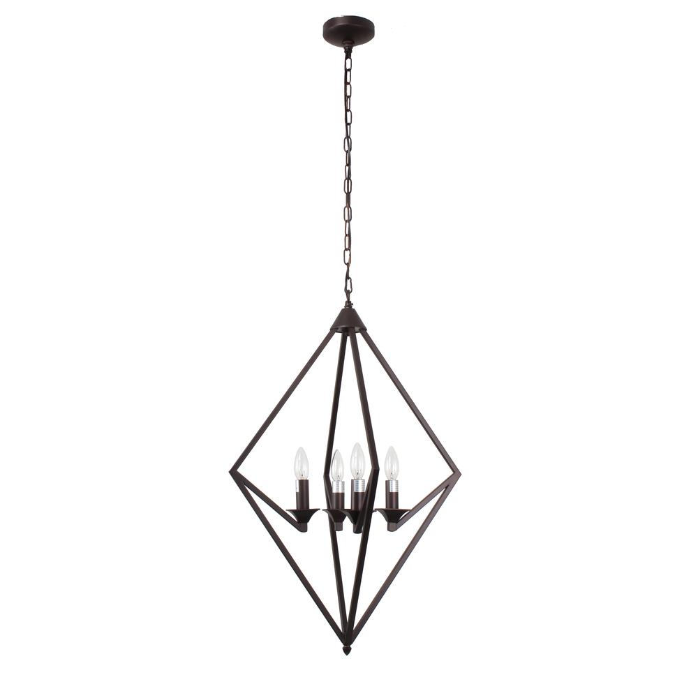 KYRA Transitional 4 Light Rubbed Bronze Ceiling Pendant 19.5" Wide
