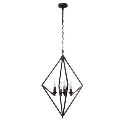 KYRA Transitional 4 Light Rubbed Bronze Ceiling Pendant 19.5" Wide
