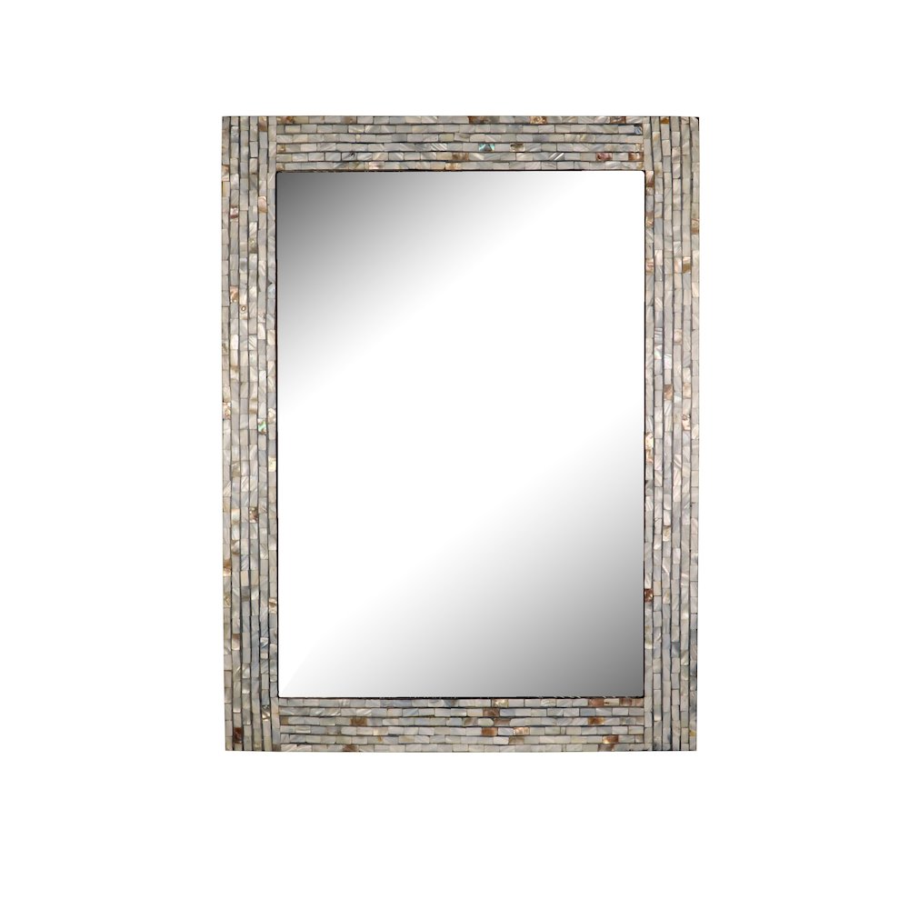 Chloe'S Reflection Seashell Finish Rectangular Framed Wall Mirror 32" Height