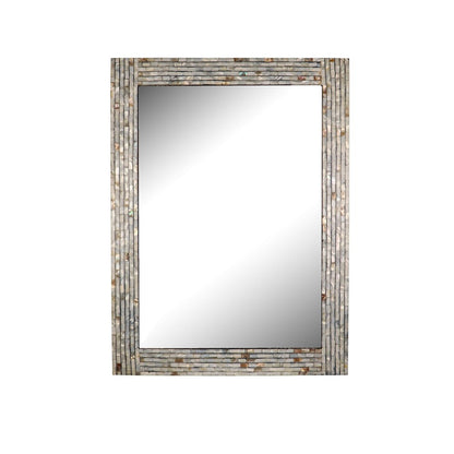 Chloe'S Reflection Seashell Finish Rectangular Framed Wall Mirror 32" Height