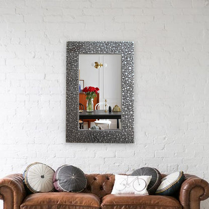 CHLOE's Reflection Contemporary-Style Rectangle Antique Silver Finish 36"