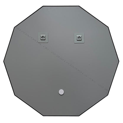 CHLOE's Reflection Contemporary Black Finish Decagon Framed Wall Mirror 31" Width