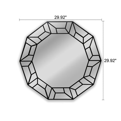 CHLOE's Reflection Contemporary Black Finish Decagon Framed Wall Mirror 31" Width