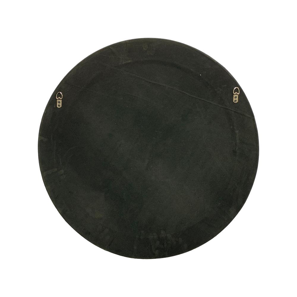 CHLOE's Reflection Vertical Hanging Black-Wood Finish Circle Framed Wall Mirror 30" Height