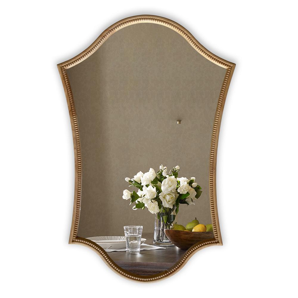CHLOE's Reflection Contemporary Maple Wood Finish Dual-Arched  Framed Wall Mirror 30" Height