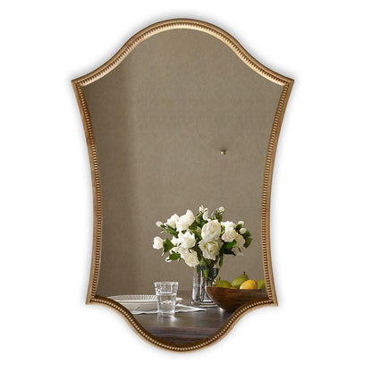 CHLOE's Reflection Contemporary Maple Wood Finish Dual-Arched  Framed Wall Mirror 30" Height