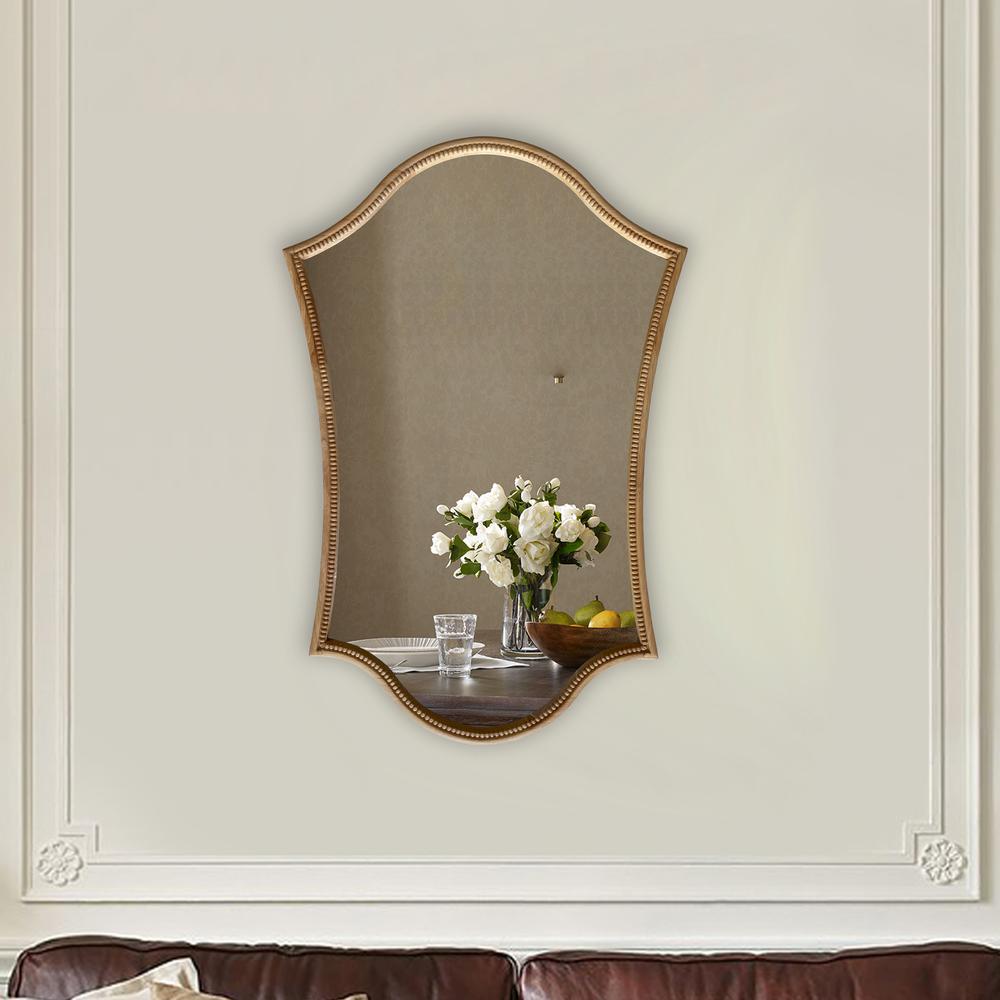 CHLOE's Reflection Contemporary Maple Wood Finish Dual-Arched  Framed Wall Mirror 30" Height