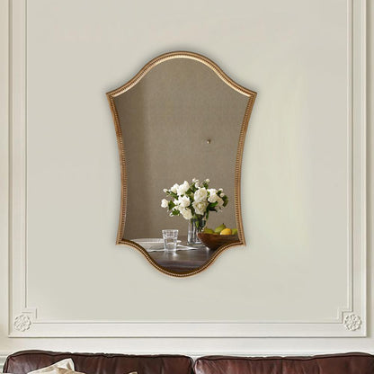 CHLOE's Reflection Contemporary Maple Wood Finish Dual-Arched  Framed Wall Mirror 30" Height