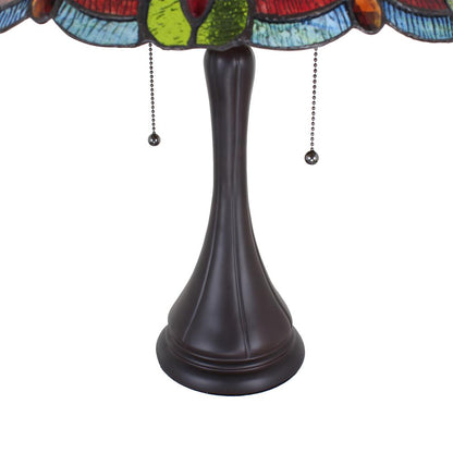 CHLOE Lighting HOWARD Tiffany-style 2 Light Table Lamp 16" Shade