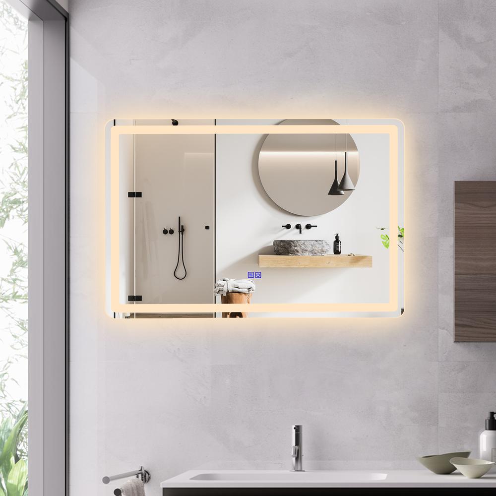 CHLOE Lighting- LUMINOSITY Back Lit Rectangular TouchScreen LED Mirror 3 Color Temperatures 3000K-6000K 36" Wide