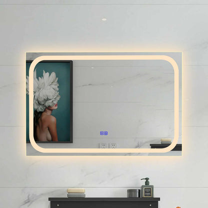 CHLOE Lighting LUMINOSITY Back Lit Rectangular TouchScreen LED Mirror 3 Color Temperatures 3000K-6000K 36" Wide