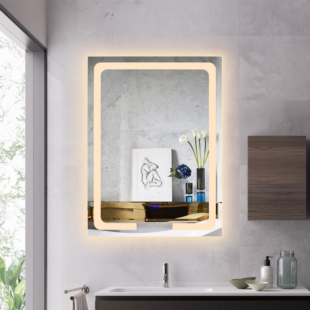 CHLOE Lighting LUMINOSITY- Back Lit Rectangular TouchScreen LED Mirror 3 Color Temperatures 3000K-6000K 32" Height
