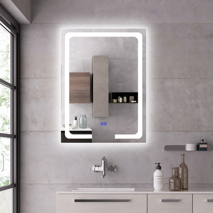 CHLOE Lighting LUMINOSITY- Back Lit Rectangular TouchScreen LED Mirror 3 Color Temperatures 3000K-6000K 32" Height