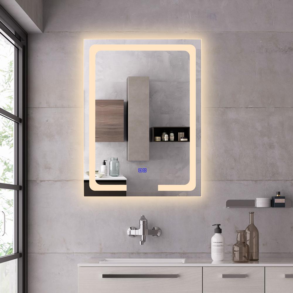 CHLOE Lighting LUMINOSITY- Back Lit Rectangular TouchScreen LED Mirror 3 Color Temperatures 3000K-6000K 32" Height