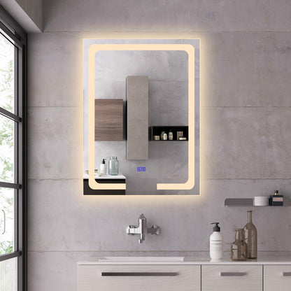 CHLOE Lighting LUMINOSITY- Back Lit Rectangular TouchScreen LED Mirror 3 Color Temperatures 3000K-6000K 32" Height