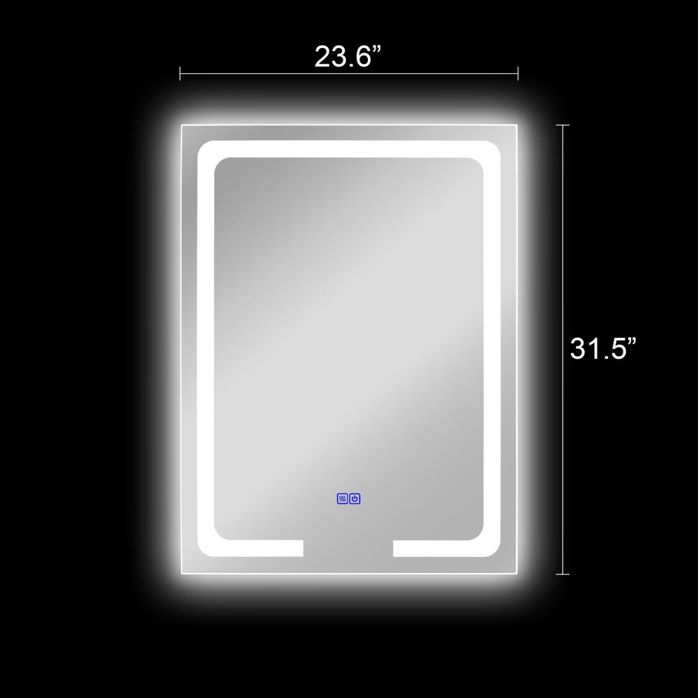 CHLOE Lighting LUMINOSITY- Back Lit Rectangular TouchScreen LED Mirror 3 Color Temperatures 3000K-6000K 32" Height