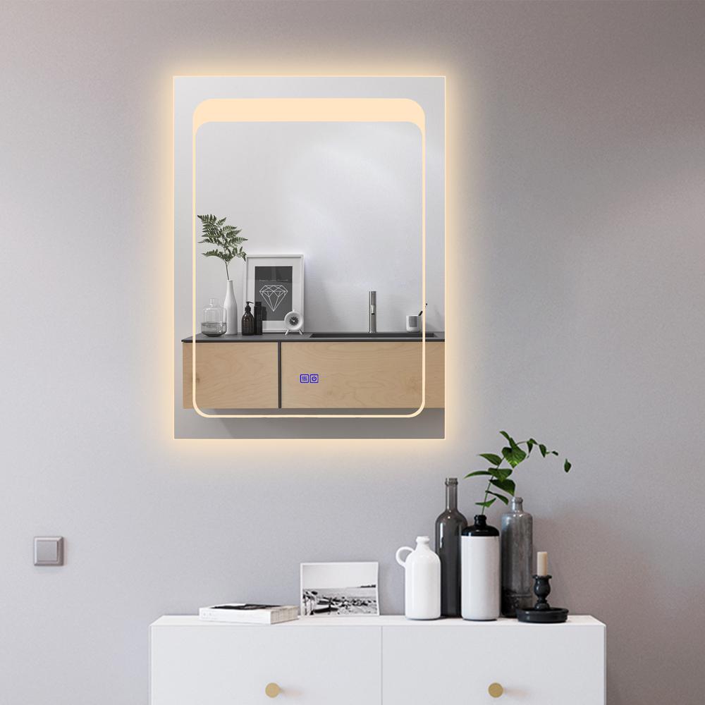 CHLOE Lighting- LUMINOSITY Back Lit Rectangular TouchScreen LED Mirror 3 Color Temperatures- 3000K-6000K 32" Height