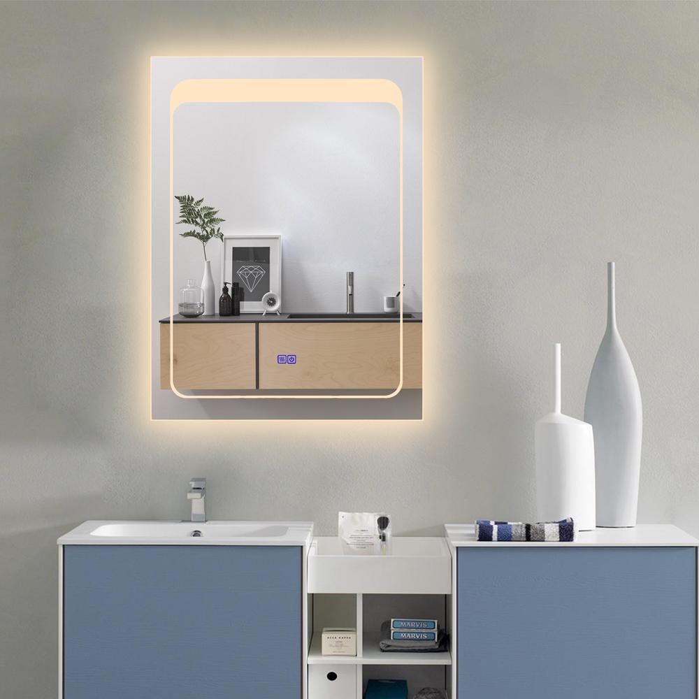 CHLOE Lighting- LUMINOSITY Back Lit Rectangular TouchScreen LED Mirror 3 Color Temperatures- 3000K-6000K 32" Height