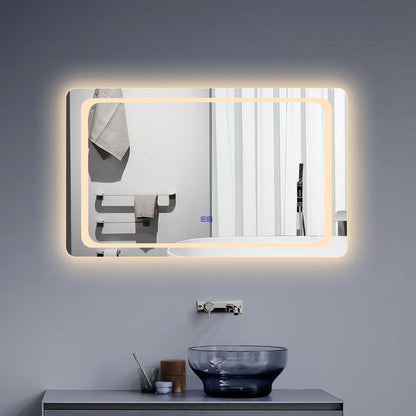 CHLOE Lighting LUMINOSITY Back Lit Rectangular TouchScreen LED Mirror 3 Color Temperatures 3000K-6000K 39" Wide