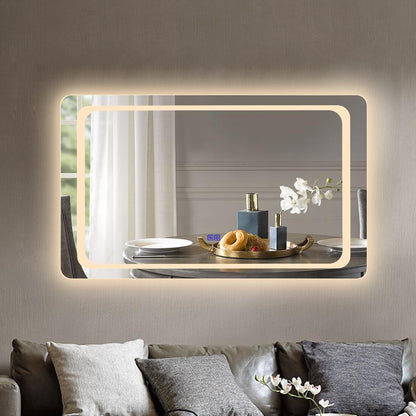 CHLOE Lighting LUMINOSITY Back Lit Rectangular TouchScreen LED Mirror 3 Color Temperatures 3000K-6000K 39" Wide