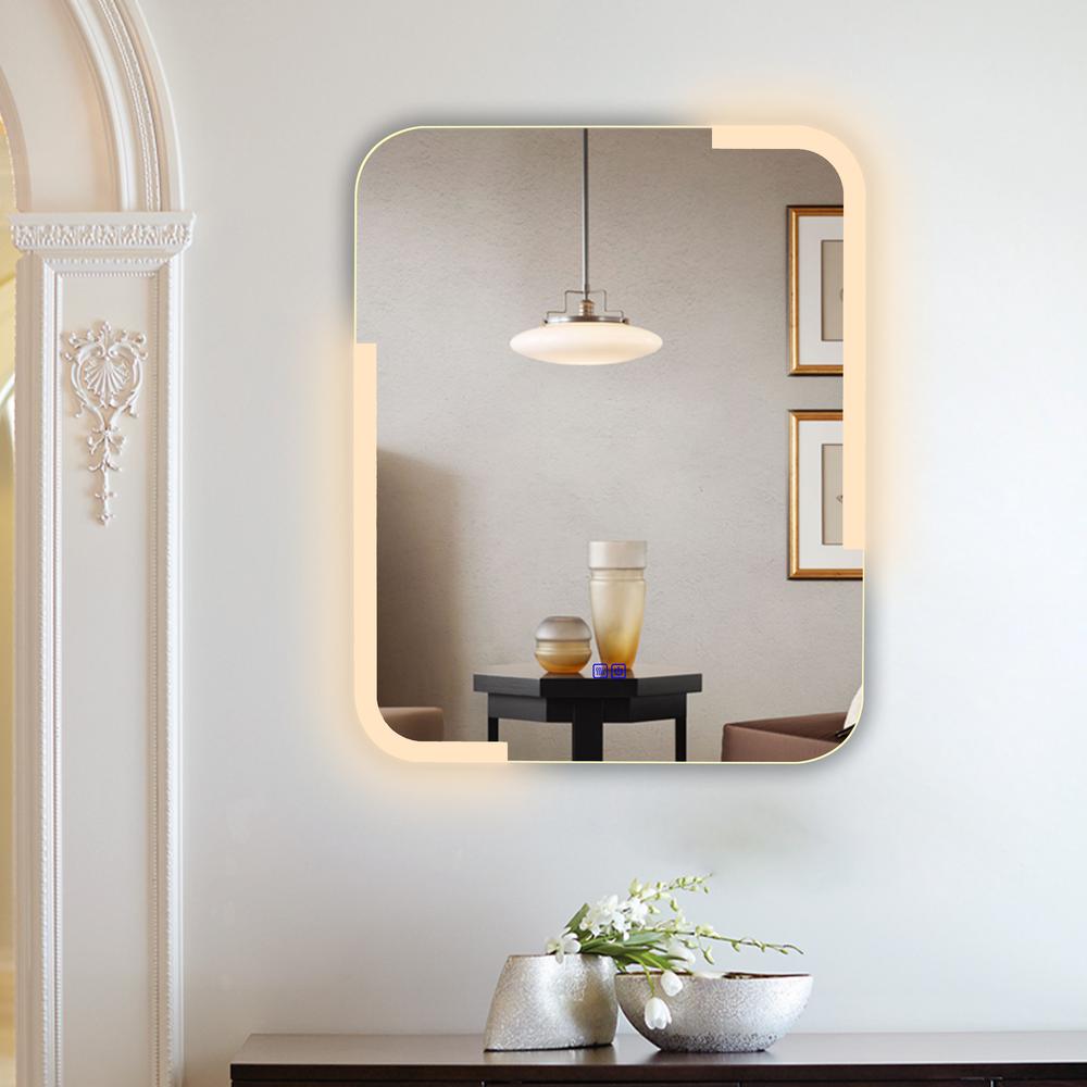CHLOE Lighting LUMINOSITY Back Lit Rectangular TouchScreen LED Mirror 3 Color Temperatures 3000K-6000K 30" Height