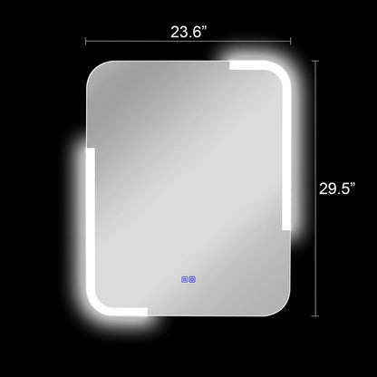 CHLOE Lighting LUMINOSITY Back Lit Rectangular TouchScreen LED Mirror 3 Color Temperatures 3000K-6000K 30" Height