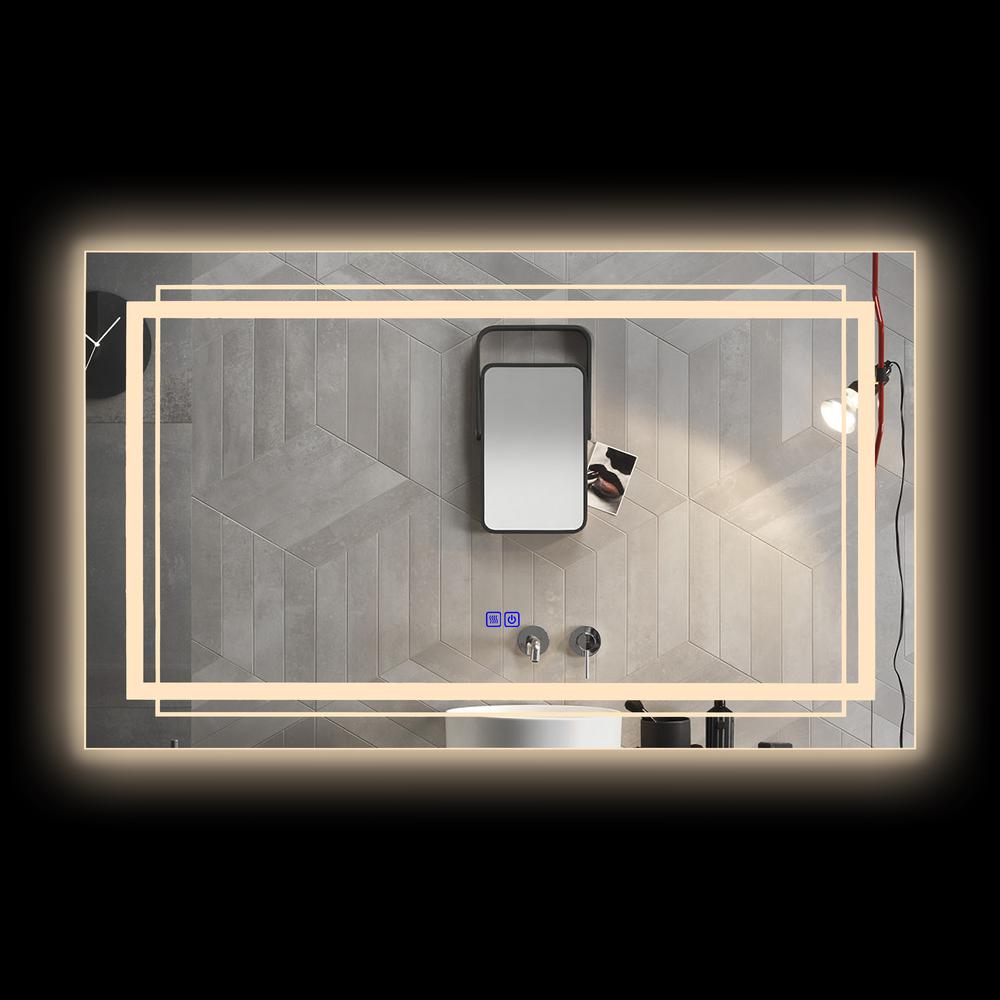 CHLOE Lighting LUMINOSITY Back Lit Rectangular TouchScreen LED Mirror 3 Color Temperatures, 3000K-6000K 39" Wide