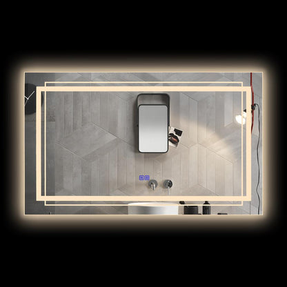 CHLOE Lighting LUMINOSITY Back Lit Rectangular TouchScreen LED Mirror 3 Color Temperatures, 3000K-6000K 39" Wide