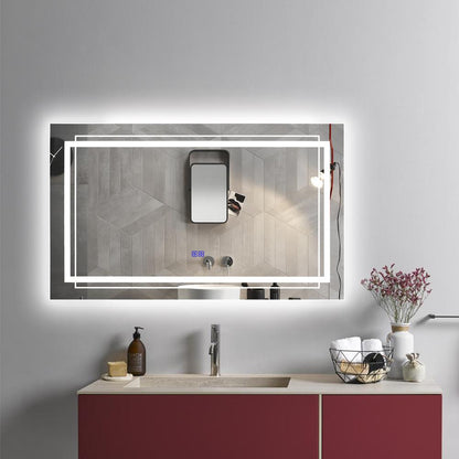 CHLOE Lighting LUMINOSITY Back Lit Rectangular TouchScreen LED Mirror 3 Color Temperatures, 3000K-6000K 39" Wide