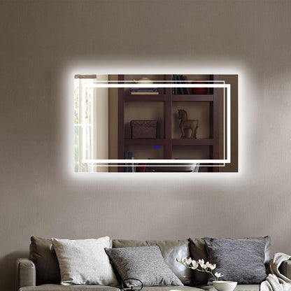 CHLOE Lighting LUMINOSITY Back Lit Rectangular TouchScreen LED Mirror 3 Color Temperatures, 3000K-6000K 39" Wide