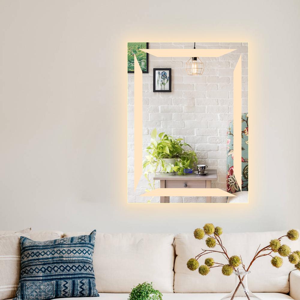 CHLOE Lighting LUMINOSITY Back Lit Rectangular TouchScreen- LED Mirror 3 Color Temperatures 3000K-6000K 32" Height
