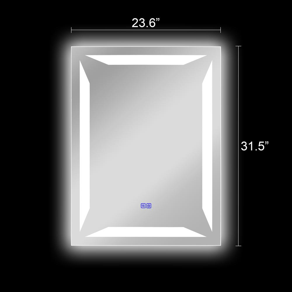 CHLOE Lighting LUMINOSITY Back Lit Rectangular TouchScreen- LED Mirror 3 Color Temperatures 3000K-6000K 32" Height